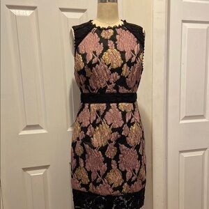 LAUNDRY by Shelli Segal elegant Black and Pink Floral Dress